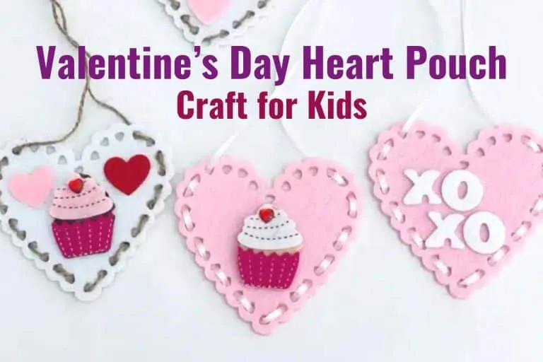 Valentine's Day Craft for kids made from sewing felt and string